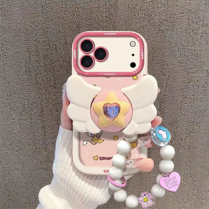 Sakura Higurashi Magical Girl Angel Wing TPU Softshell Phone Case for iPhone 11-17 Pro Max - Shockproof Protective Cover