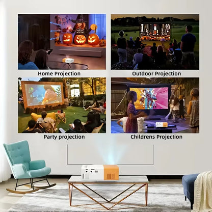 Experience Stunning Visuals with the Native HD Mini Projector - Your Portable Home Theater Solution with Wired Screen Mirroring