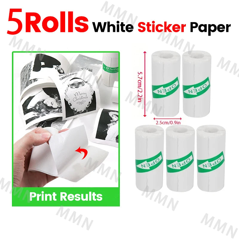 Portable Mini Thermal Printer for Photos and Labels - 58mm Wireless Bluetooth Compatibility with Android and iOS