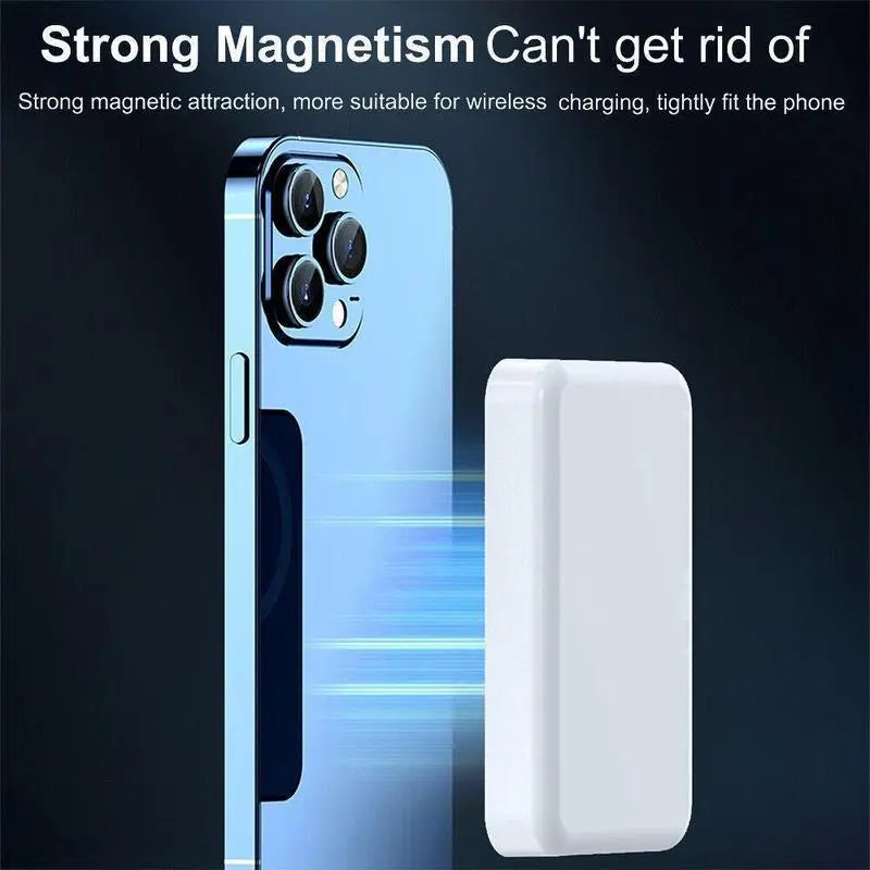 5000mAh Magnetic Power Bank with MagSafe Wireless Fast Charging for iPhone 12-17 Pro/Pro Max, Compact and Portable Battery Pack