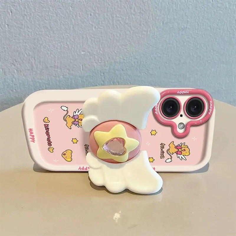 Sakura Higurashi Magical Girl Angel Wing TPU Softshell Phone Case for iPhone 11-17 Pro Max - Shockproof Protective Cover