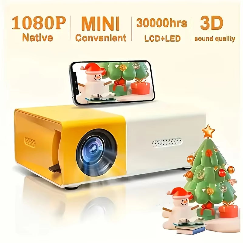Experience Stunning Visuals with the Native HD Mini Projector - Your Portable Home Theater Solution with Wired Screen Mirroring