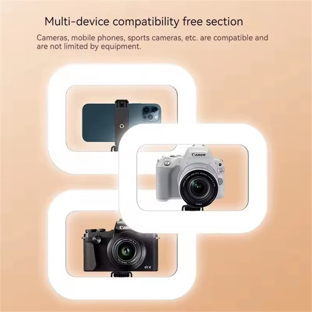 Rechargeable Handheld Ring LED Fill Light for Mobile Photography and Live Streaming