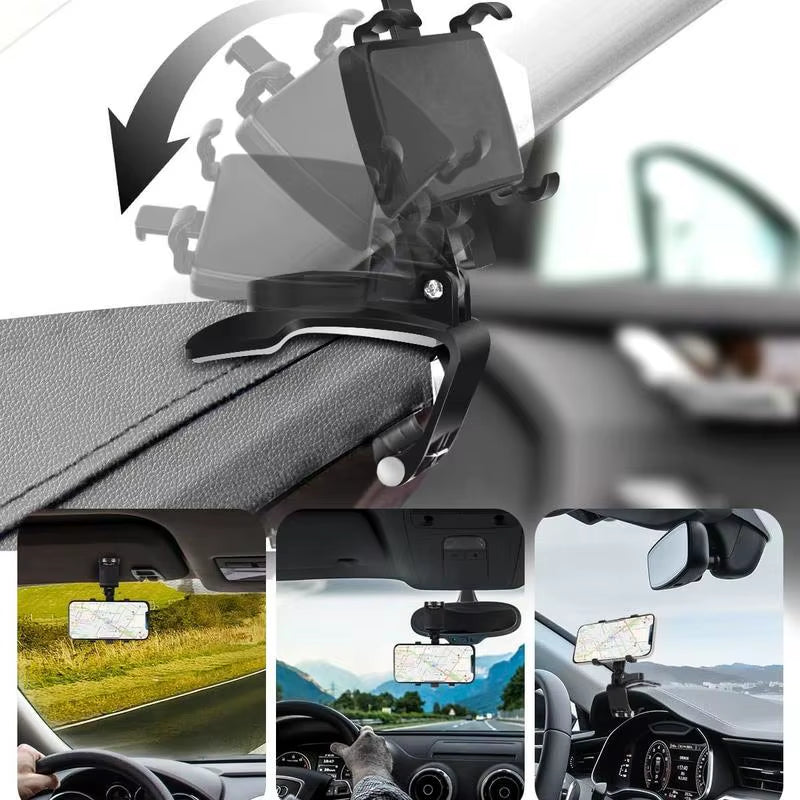 Revolutionary 360-Degree Rotatable Car Phone Holder - Secure Dashboard & Mirror Mount for Ultimate Convenience
