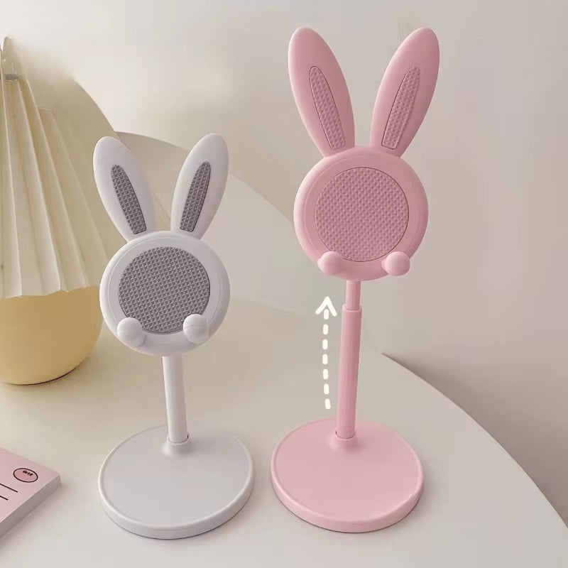Cute Rabbit Mobile Phone Stand Adjustable Desktop Holder for Iphone Samsung Xiaomi Ipad Switch Desk Office Home Portable Stand