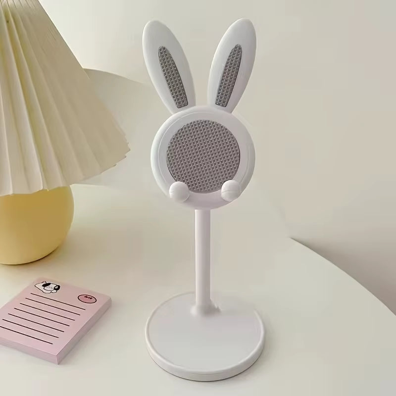 Cute Rabbit Mobile Phone Stand Adjustable Desktop Holder for Iphone Samsung Xiaomi Ipad Switch Desk Office Home Portable Stand