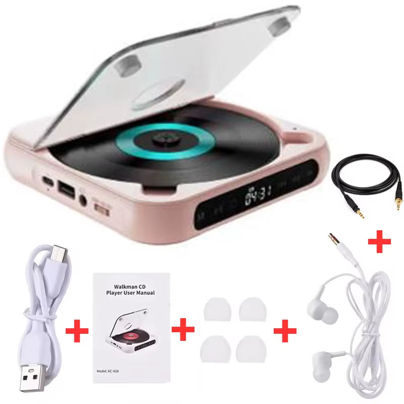 Bluetooth-Compatible CD Player LCD Screen Car CD Player A-B Repeat 1200 Mah Battery Friend Family Student Portable Dvd Player