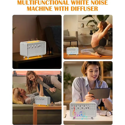 4 in 1 HIFI Bluetooth Speaker LED White Noise Speaker White Noise Sleep Aid Night Light Humidifier Machine with 8 Nature Sounds