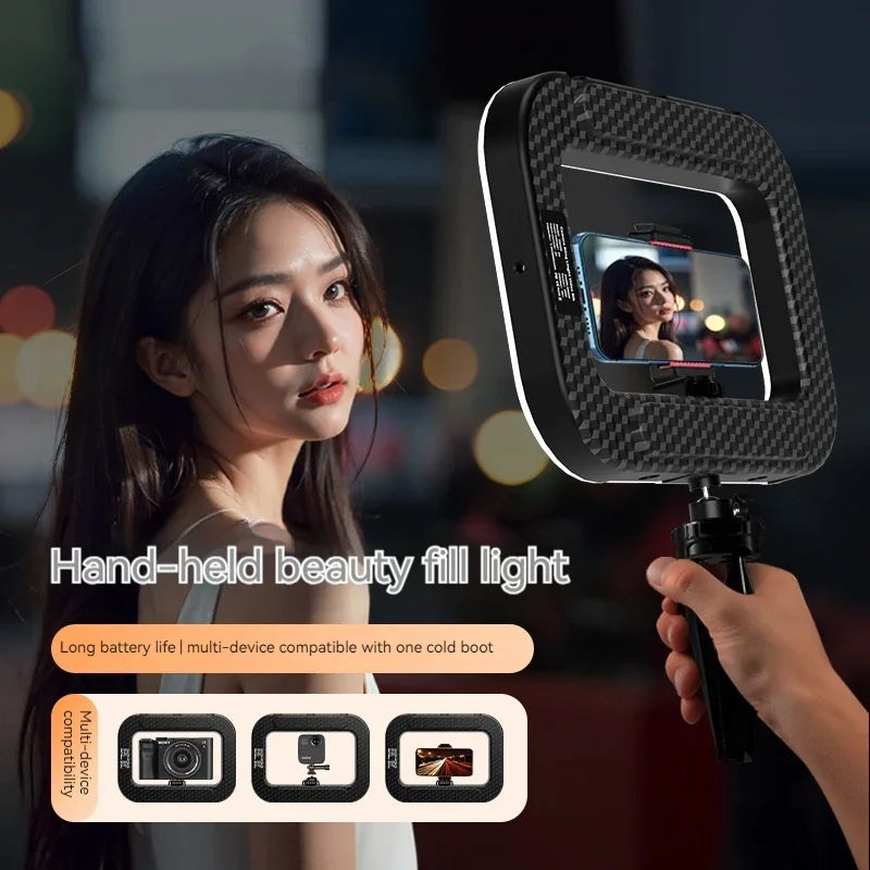Rechargeable Handheld Ring LED Fill Light for Mobile Photography and Live Streaming