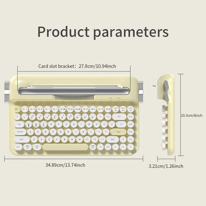 AF84 Wireless BT Portable Keyboard-Retro Punk Typewriter Mechanical Keyboard-Wireless BT Dual-Mode Office Keyboard