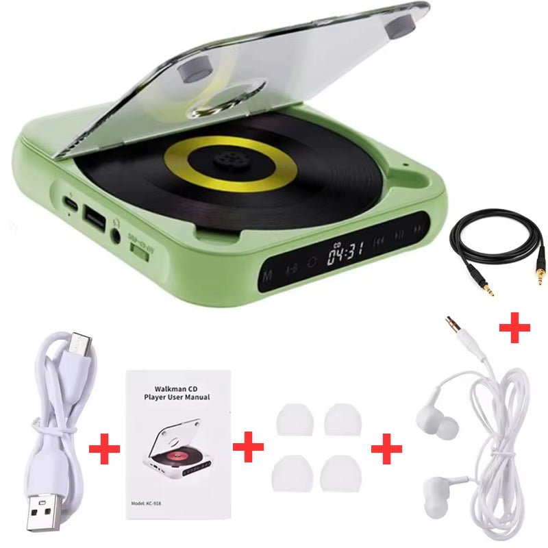 Bluetooth-Compatible CD Player LCD Screen Car CD Player A-B Repeat 1200 Mah Battery Friend Family Student Portable Dvd Player